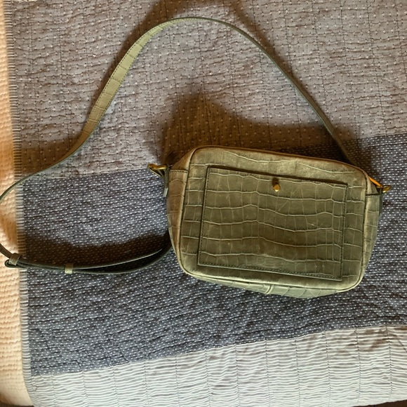 Madewell Handbags - Madewell The Large Transport Camera Bag: Croc Embossed Leather Edition